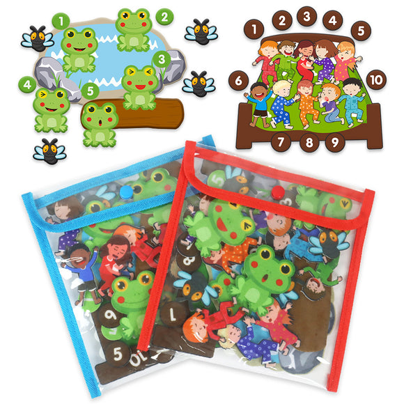 Five Little Speckled Frogs / Ten in the Bed Velcro Set