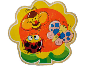 Wooden Puzzle w-handle - Insect Tree