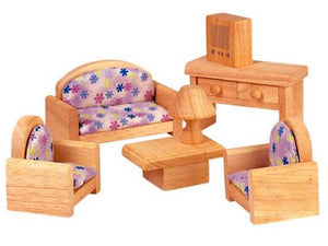 Wooden Doll House Furniture - Classic Living Room
