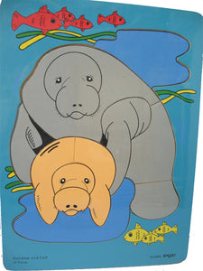 Wooden Puzzle - Manatee and Calf