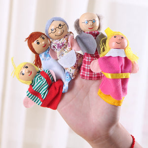 Wooden Head Finger Puppets - Family