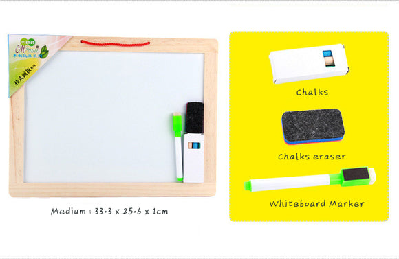 Wooden Multi-function double-sided hanging children's drawing board - writing board (Medium)
