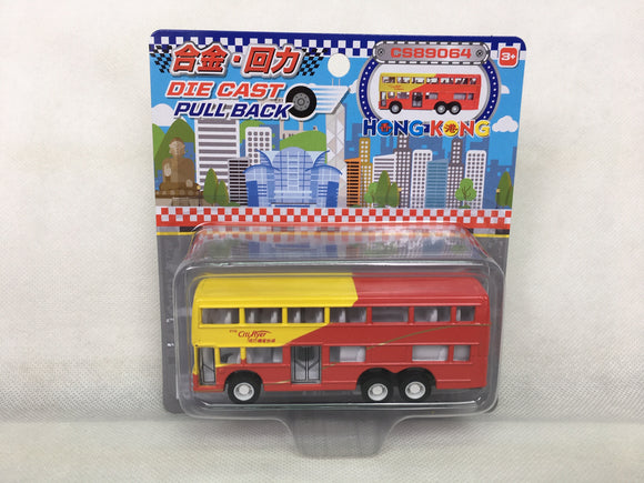 MiniCar - Hong Kong Double-deck Bus (Red-Yellow)